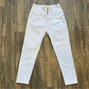 Blue Savvy Denim White Skinny Leg Mid Rise Cropped Jeans Pants Size 3
